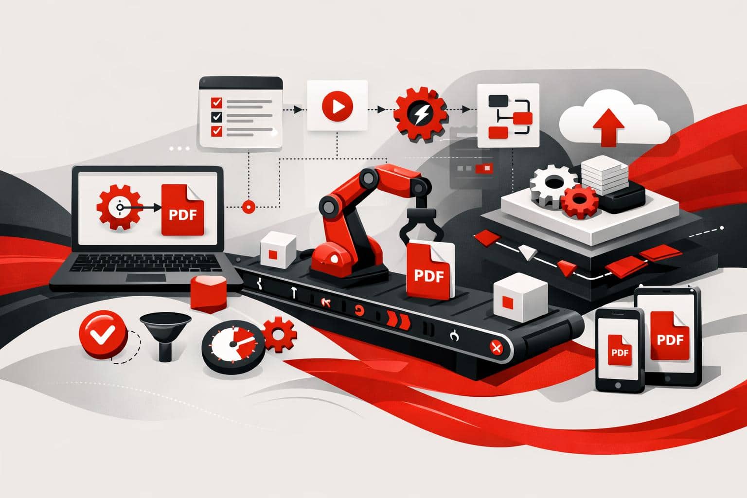 PDF automation workflow with API connectors